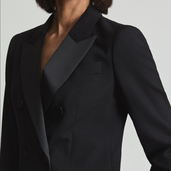 NWOT Reiss Sofia Black Tuxedo Blazer Mini Dress - Picture 3 of 9